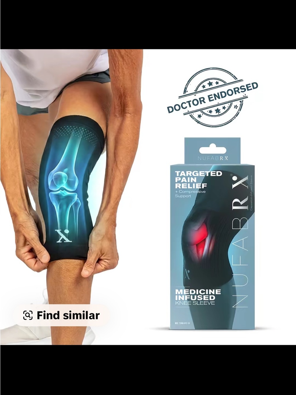 Black Medicine-Infused Knee Sleeve - Targeted Pain Relief